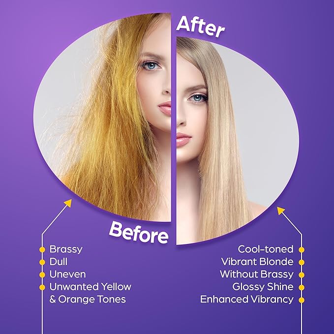 Herbishh Purple Conditioner, Brass Neutralizing Conditioner for Blonde, Silver, & Highlighted Hair, Deep Moisture & Hydration with Jasmine & Avocado, Color-Safe, Vegan & Silicone-Free, 16.9 fl. Oz