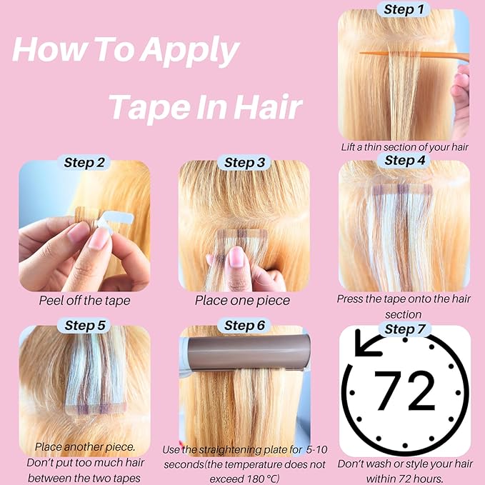 Copper Tape in Hair Extensions Human Hair Invisible Silky Smooth Mini Copper Hair Extensions Real Human Hair Tape in 20 Inch for Party