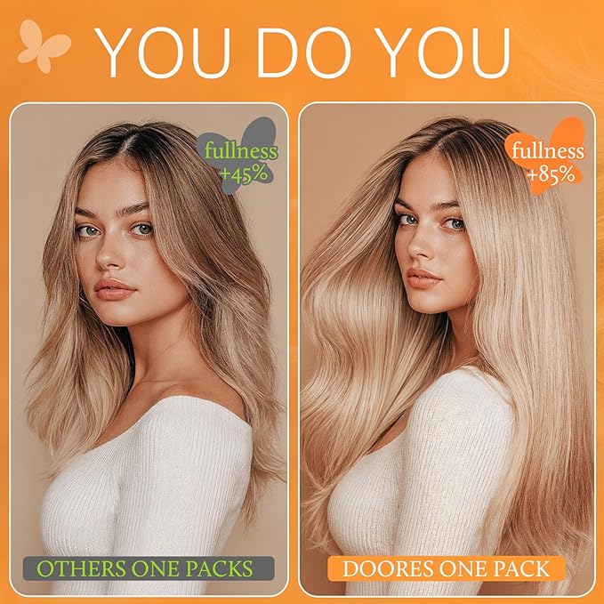 DOORES Hair Extensions Real Human Hair, Balayage Chocolate Brown to Caramel Blonde 18 Inch 150g 9pcs, Real Hair Extensions Clip in Human Hair Remy Clip in Hair Extensions Human Hair Natural