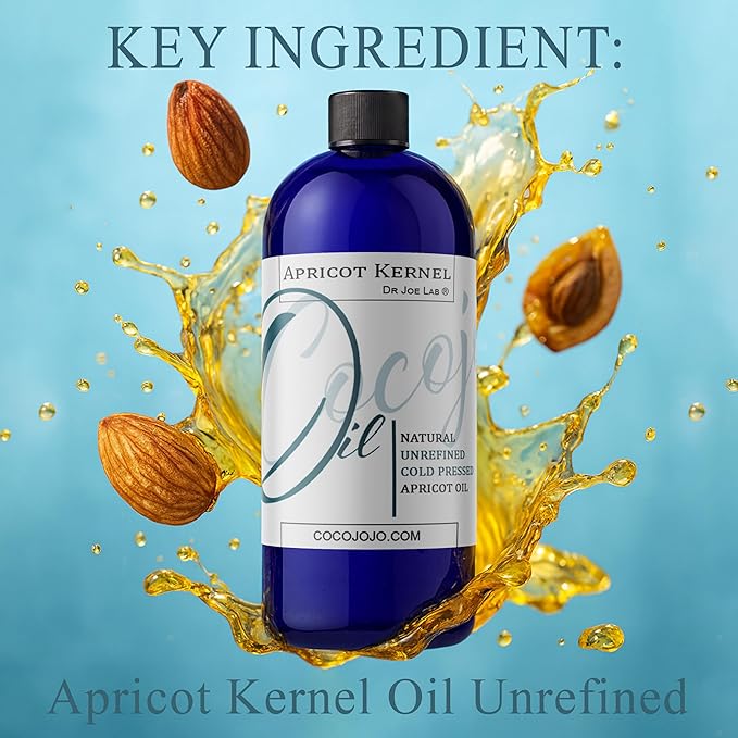 Apricot Kernel Oil - Pure Natural Unrefined Cold Pressed Vegan Non GMO Natural Skin Moisturizing for Hair Skin Face- Raw Bitter Scent - Packaging May Vary (32 oz)