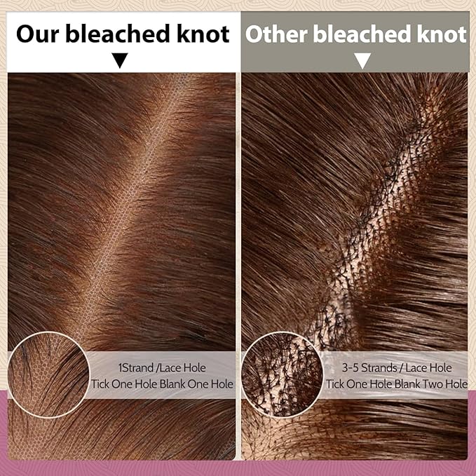 SFD 32inch Brown Glueless Wigs Human Hair Pre Plucked Pre Cut 200% Density Wear And Go Brown Wig Human Hair 7x5 HD Closure Chocolate Brown Lace Front Wig #4 Colored Body Wave Wigs