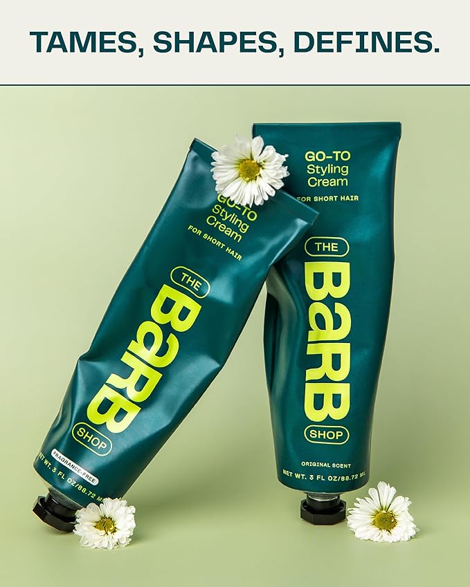 Barb Styling Cream for Women and Men - Soft Hold Hair Styling Cream for Frizz Control and Curl Definition - Lightweight, Natural Finish - Original Scent - 3 fl oz