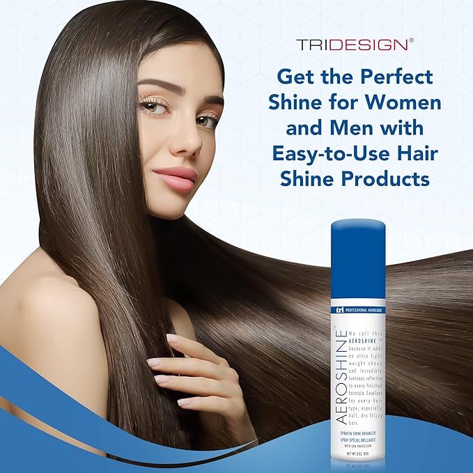 TRIDESIGN Aeroshine Finishing Styling Hairspray, Ultra-lightweight, Spray-in Shine with Sun Protection for All Types of Hair, Formulated for Dry Frizzy Hair, 3 Fluid Oz