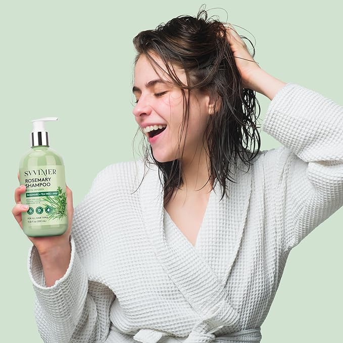 Rosemary Hair Growth Shampoo: Thickening and Regrowth Formula for Men & Women - Rosemary Mint Strengthening Shampoo with Tea Tree Oil Biotin - For Thinning Hair and Hair Loss 11.8 fl.oz