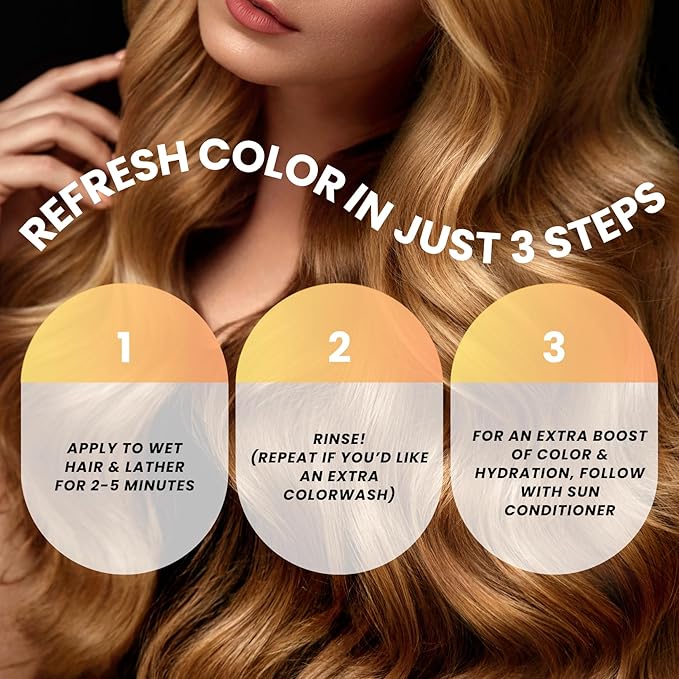 Hydrating Color Depositing Shampoo - 8.5 Oz - For Color Treated Blonde Hair - Sun, Brightens & Tones, Prolongs Color Vibrancy, Gluten and Paraben Free, Sulfate and Sodium Chloride Free