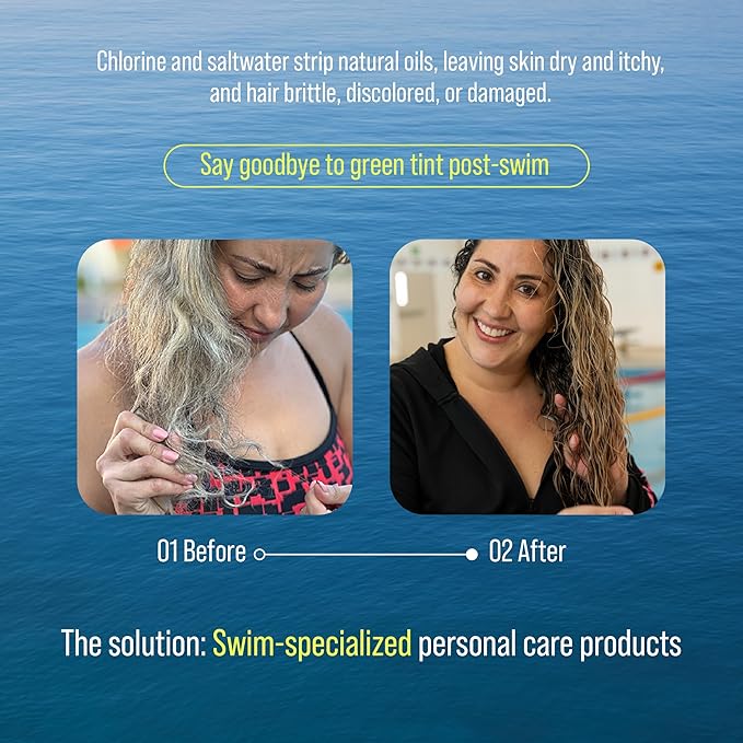 TRIHARD Swim Conditioner | Chlorine & Salt Water Defense for All Swim Lovers | Color-Safe, Vegan, Suitable for All Hair Types
