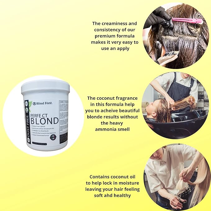 1.1 Pound Tub (17.6 Ounce) Perfect Blond Extra Strength Professional Hair Dye Toner Lightener Bleach - Made in Italy
