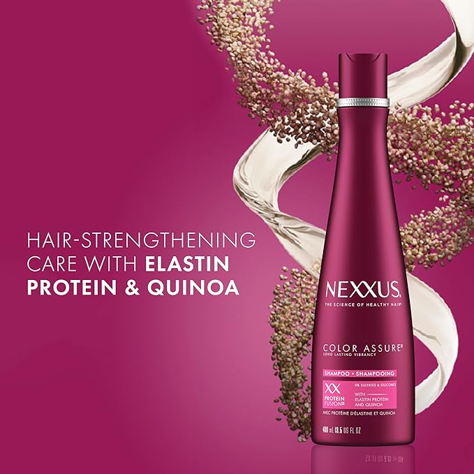 Nexxus Hair Color Assure Sulfate-Free Shampoo with ProteinFusion, For Color Treated Hair Shampoo 13.5 oz