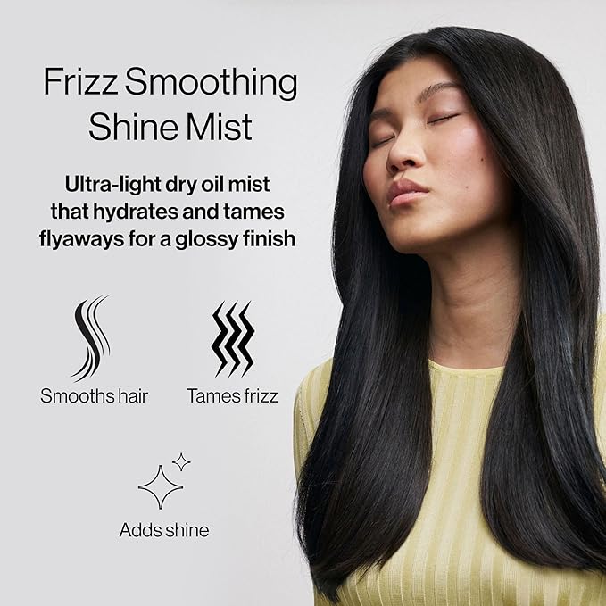 Freewill Frizz Smoothing Shine Mist - Lightweight Non-Greasy Hair Shine Spray for Frizz Control & Flyaways - Hydrating Mist with Argan, Coconut, & Ginger Root Oil - Vegan Hair Care - 6 fl oz
