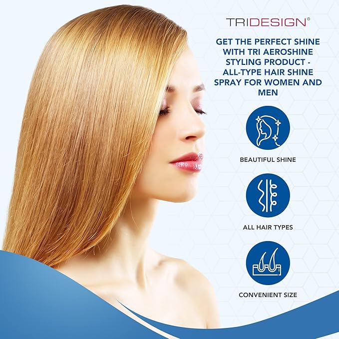 TRIDESIGN Aeroshine Finishing Styling Hairspray, Ultra-lightweight, Spray-in Shine with Sun Protection for All Types of Hair, Formulated for Dry Frizzy Hair, 3 Fluid Oz