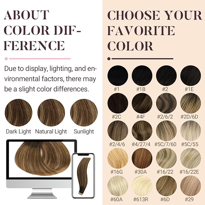 MAXITA Tape in Hair Extensions Human Hair, Real Remy Straight Tape in Extensions, Ash Dark Brown to Warm Brown and Light Chestnut Brown Skin Weft Hair Extensions 24 Inch 50g 20pcs