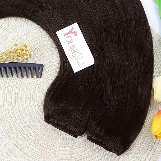 YoungSee Wire Extensions Brown Wire Hair Extensions Real Human Hair Darkest Brown Secret Hair Wire Extensions Brown Wire Couture Human Hair Extensions Hair Extensions Real Human Hair 80G 16Inch