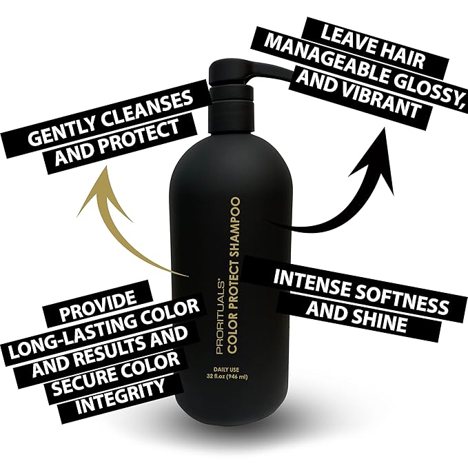 Prorituals Color Protect Shampoo for Color Treated Hair - Large Size, Natural, Color Safe Shampoo with Keratin, Anti Hair Loss & Moisturizing for Damaged Hair, 32 fl oz