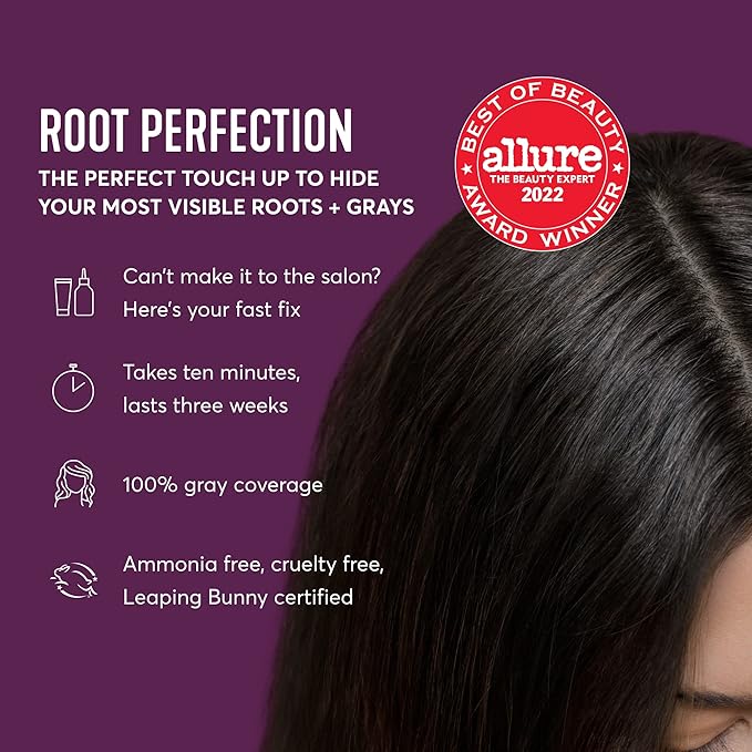 Madison Reed Root Perfection Permanent Root Touch Up, Darkest Brown 4N Spoleto, 10 Minutes for 100% Gray Root Coverage, Ammonia-Free Hair Dye, Two Applications