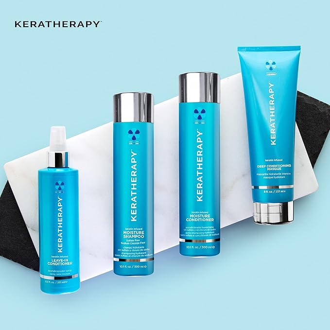 KERATHERAPY Keratin Infused Moisture Conditioner, 10.1 fl. oz., 300 ml - Hydrating & Moisturizing Conditioner for Dry or Damaged Hair with Collagen, Jojoba Oil, & Kerabond Technology - Sulfate Free