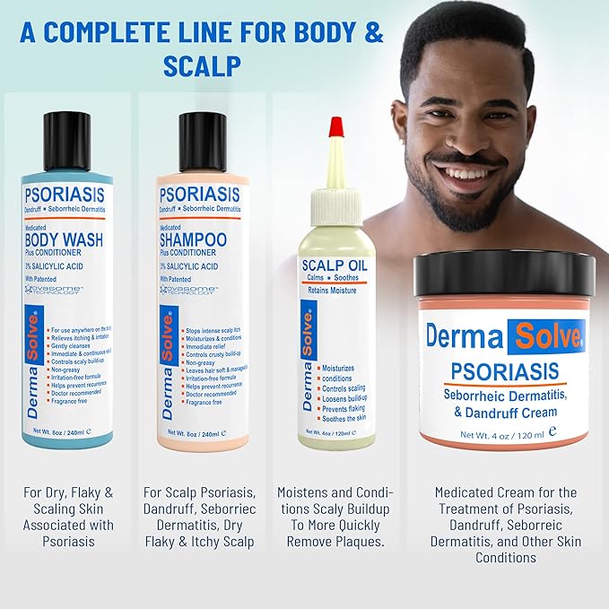 Dermasolve Psoriasis & Seborrheic Dermatitis Treatment Cream - Provides Intense Relief for Itchy, Flakey Skin and Advanced Moisturizing Prevents Future Flare-Ups 4.0 oz