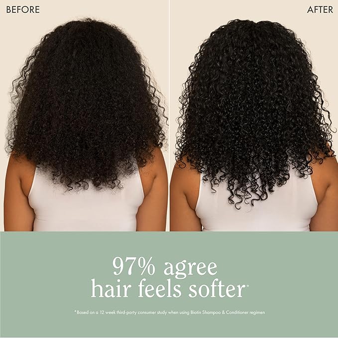 Rizos Curls Biotin Shampoo – Gently Cleanse, Strengthen & Nourish Hair with Biotin & Rosemary Oil – Reduces Shedding for Fuller, Healthier Hair – For all Hair Types 1a–4c – Sulfate & Paraben Free