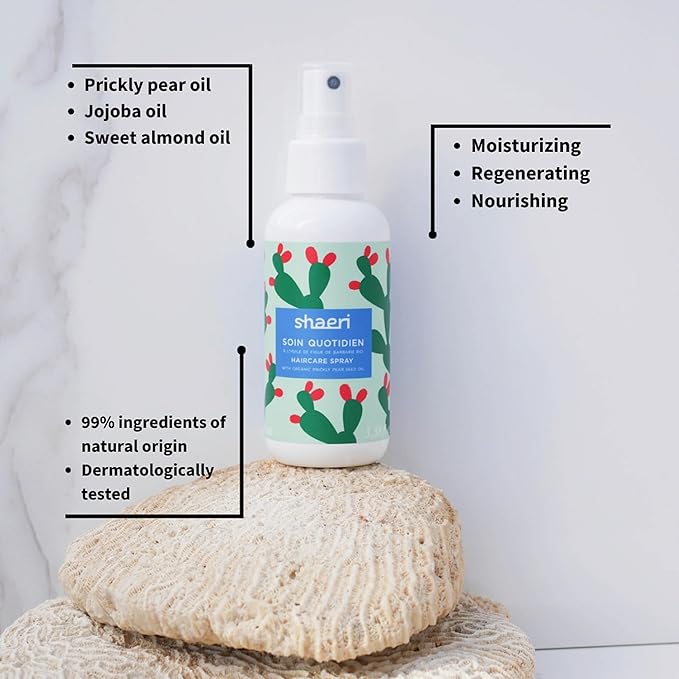 Hair Spray - Natural Detangling and Heat Protection Spray - Volumizing Hair Products - Nourishes with Jojoba and Almond Oil - 3.38 oz
