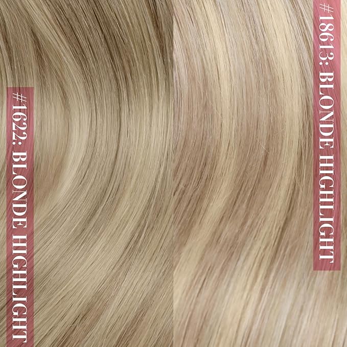 YoungSee Clip in Hair Extensions Real Human Hair Highlight Clip on Hair Extensions Light Blonde Highlighted Golden Blonde Real Hair Clip in Extensions Convenient for Women 22Inch 120G 7Pcs