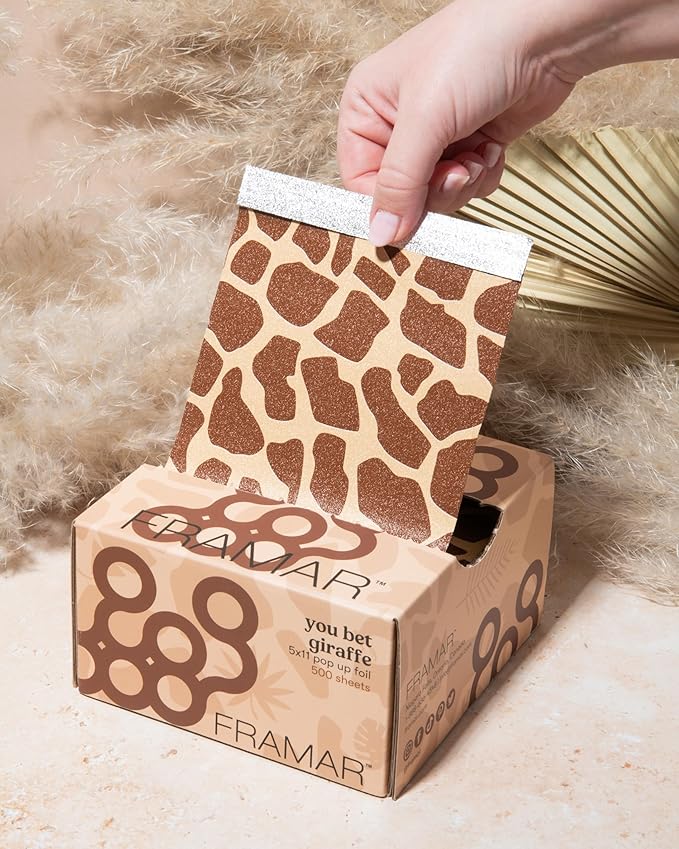 Framar Giraffe Hair Foils For Highlighting - Pop Up Hair Foil, Aluminum Foil Sheets, Salon Foils For Hair Stylist, Hair Dye Supplies, Non Slip 500 Pop Up Sheets