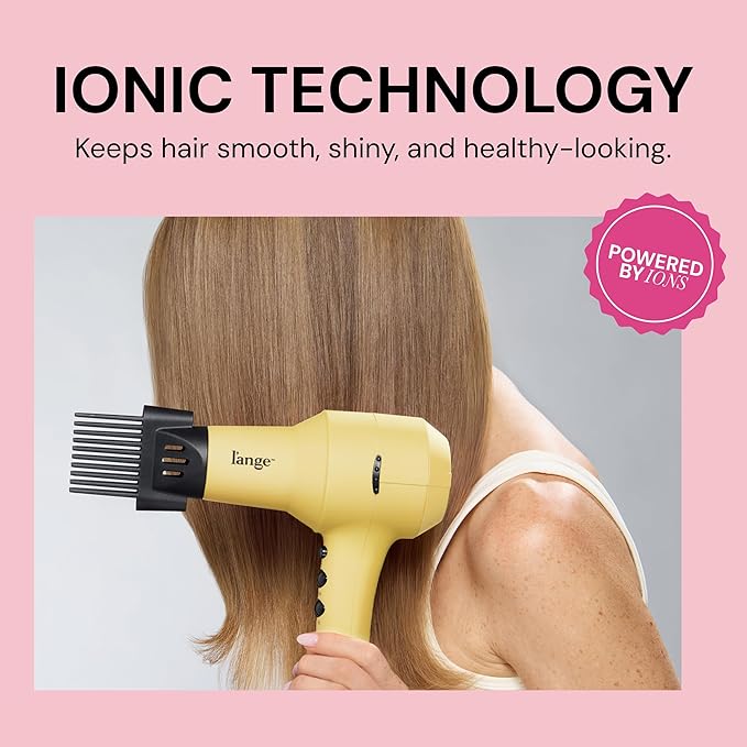 L'ANGE HAIR PowerStyle Ionic Turbo Hair Dryer | 1875W Fast Drying & Precision Styling for Long-Lasting, Frizz-Free Looks | Advanced Ionic Technology Smooths & Shines Hair (Yellow)