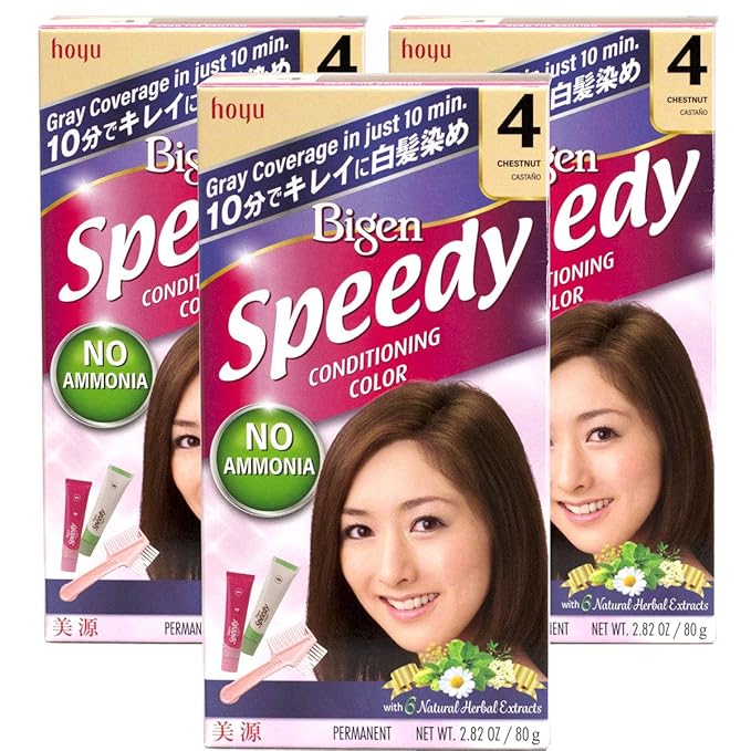 Bigen Speedy Conditioning Color Kit: 4 Chestnut - 3 Pack