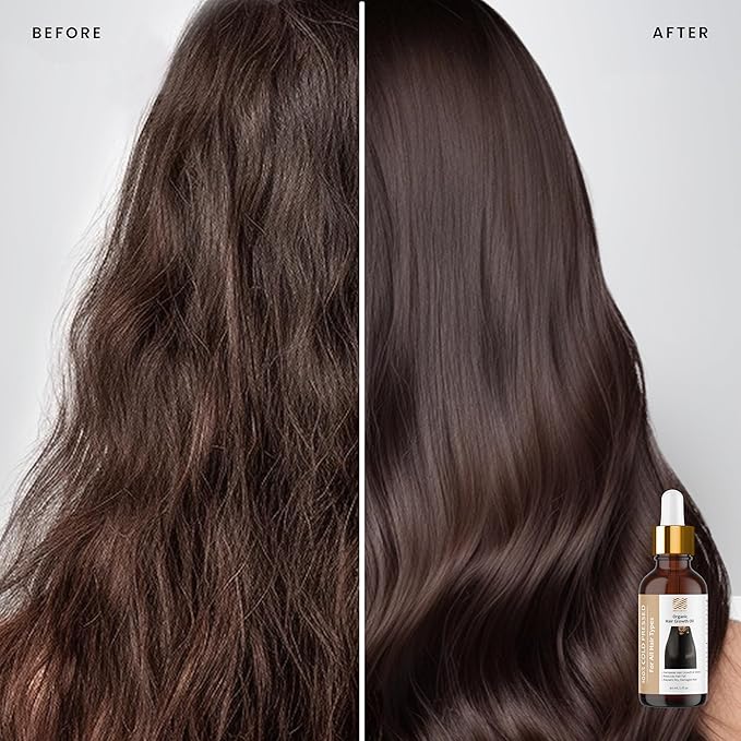 Organic Hair Growth Oil, 100% Cold Pressed Organic, Traditional Scalp & Hair Massage, Thickness Shine Repair for Damage & Thin Hair,Amla Blackseed Olive Castor Coconut Rosemary 2 oz