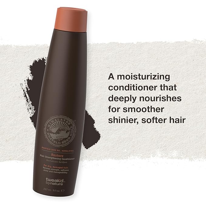 Tweak’d by Nature - Restore Hair Strengthening Conditioner, Deep Conditioner for Dry and Damaged Hair, Cleanses and Moisturizes, Cruelty Free (9 ounces)
