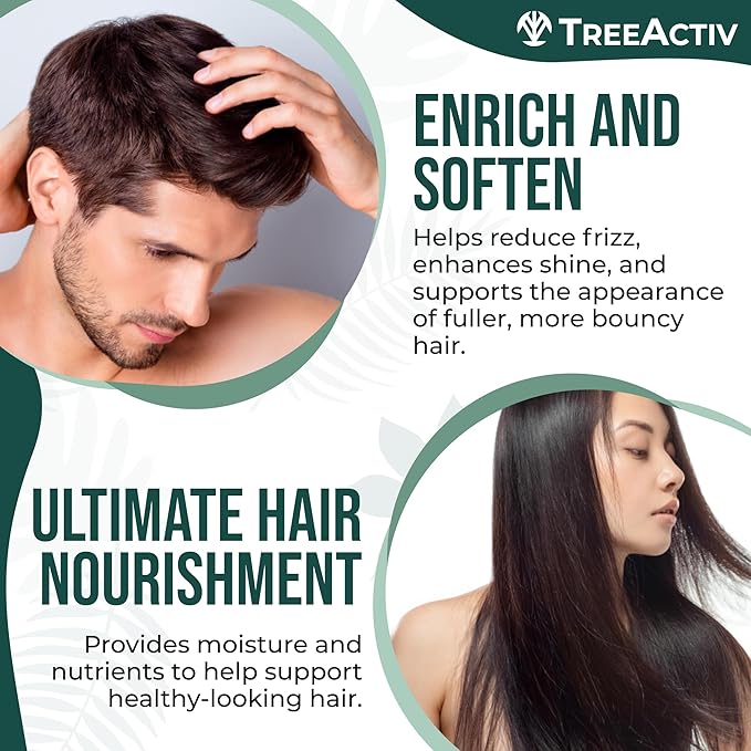 TreeActiv Hair Growth Daily Nourishing Spray with Biotin and Argan Oil - Fuller Hair for Women and Men, 8 fl oz, 2000+ Sprays