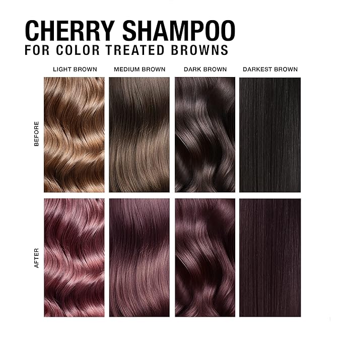Cherry Hydrating Color Depositing Shampoo - Brighten & Tone Faded Hair, Semi-Permanent Tint, Prevents Fade for Color-Treated Hair, 8.5 Oz.