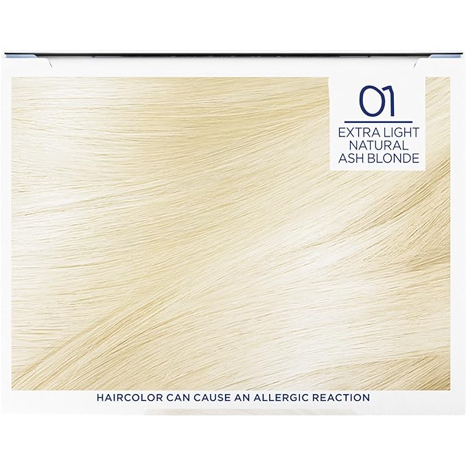 L'Oreal Paris Excellence Creme Permanent Triple Care Hair Color, 01 Extra Light Ash Blonde, Gray Coverage For Up to 8 Weeks, All Hair Types, Pack of 1