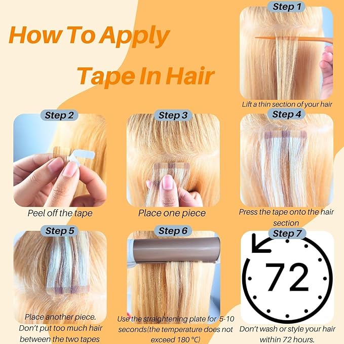 Blue Tape in Hair Extensions Human Hair 20 Inch Colored Invisible Tape in Soft And Silky Human Hair Extensions