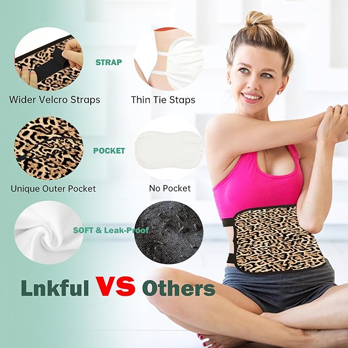 Castor Oil Pack Wrap for Stomach, Castor Oil Packs for Waist, Reusable Castor Oil Pack Kit Organic Cotton Adjustable Castor Oil Wrap Compress Pads for Entire Body, Machine Washable Anti Oil Leak