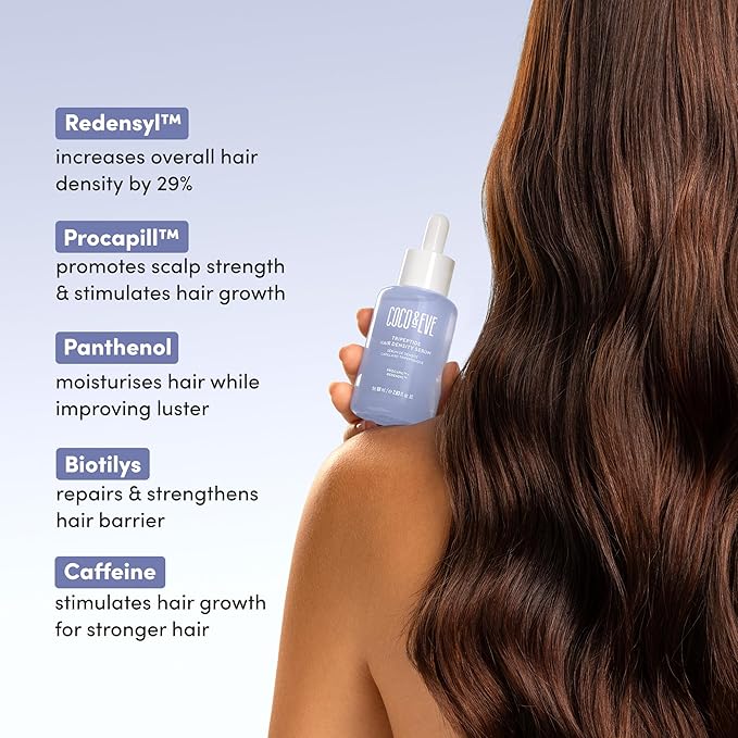 Coco & Eve Boost Therapy Tripeptide Hair Density Serum. For Thicker, Fuller Hair. Anti-Hair Loss & Shedding, Lightweight Scalp Treatment with Biotin & Caffeine for Volume & Restoration (2.03 Fl Oz)