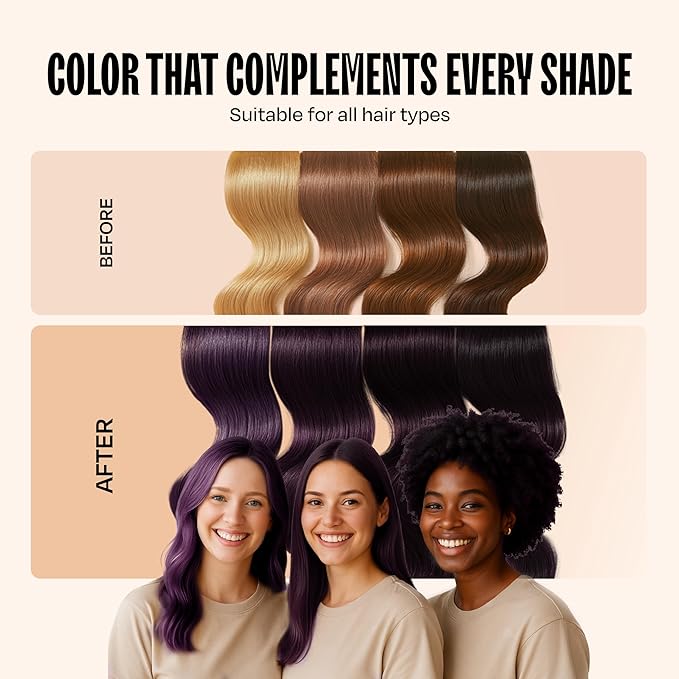 Overtone Color Depositing Semi-Permanent Hair Dye Conditioner - 8 oz For Natural & Color-Treated Hair, Moisturizing Shea Butter & Coconut Oil - Vegan & Cruelty-Free, Purple For Brown is now Royal Plum