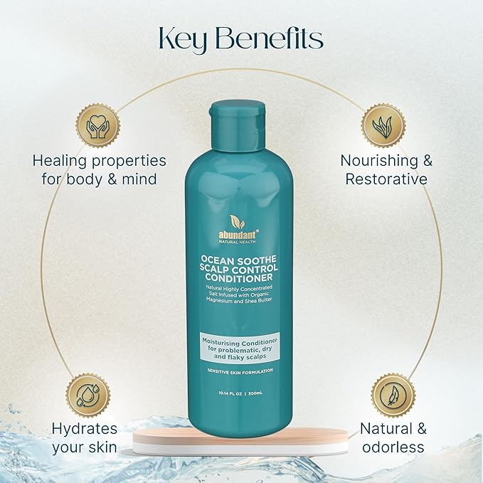 Ocean Soothe Scalp Control Conditioner with Highly Concentrated Magnesium Salt Infused with Shea Butter and Eucalyptus Oil to Moisturize Scalp and Nourish Hair Follicles, 300mL