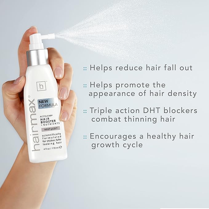 Hairmax Acceler8 Hair Booster + Nutrients - Topical Hair Regrowth Treatment - Thinning Hair Loss Solution - Advanced Scalp Care - Minimizes Hair Shedding - B Vitamins & Omega 6-4 fl oz
