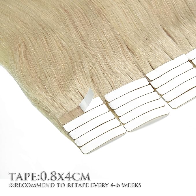 Anrosa Tape In Human Hair Extensions Premium Quality Silky Hair Natural 20 Inch 50g Tape In Hair Extensions Real Remy Human Human Hair 20Pcs