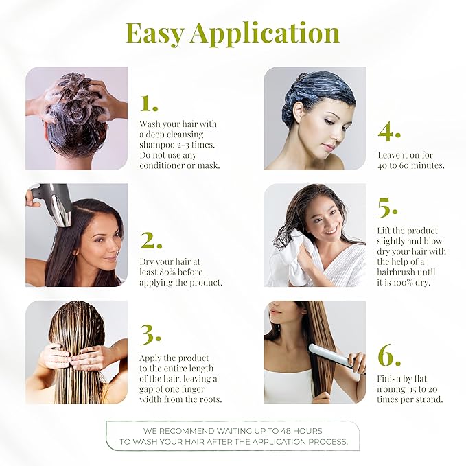 Bio Protein Botox Hair Treatment - Formaldehyde-Free Straightening, Anti-Frizz Keratin with Organic Keratin for Sleek Hair, 1kg