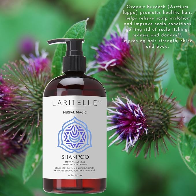 Organic Unscented Shampoo Herbal Magic – 17.5 oz – Sulfate-Free, Vegan Hair Growth Shampoo for Sensitive Scalp – Made in California