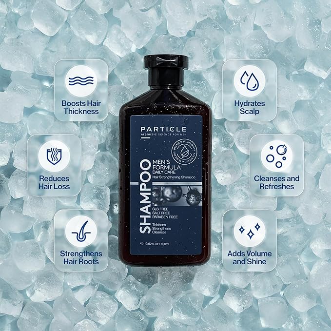 Particle Men’s Shampoo – Hair Growth & Thickening Formula for Stronger, Healthier Hair (13.52 oz) – Sulfate & Paraben Free