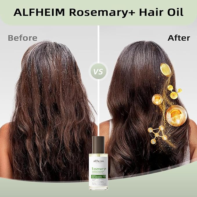 Rosemary+ Pre-Wash Hair Treatment Oil | Botanical Blend with Castor & Grape Seed Oils | Scalp Nourishment & Hair Protection | Lightweight, Non-Greasy | For Dry Scalp, Thinning Hair & Breakage | 100ml