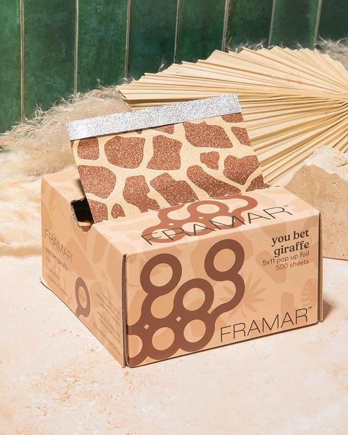 Framar Giraffe Hair Foils For Highlighting - Pop Up Hair Foil, Aluminum Foil Sheets, Salon Foils For Hair Stylist, Hair Dye Supplies, Non Slip 500 Pop Up Sheets