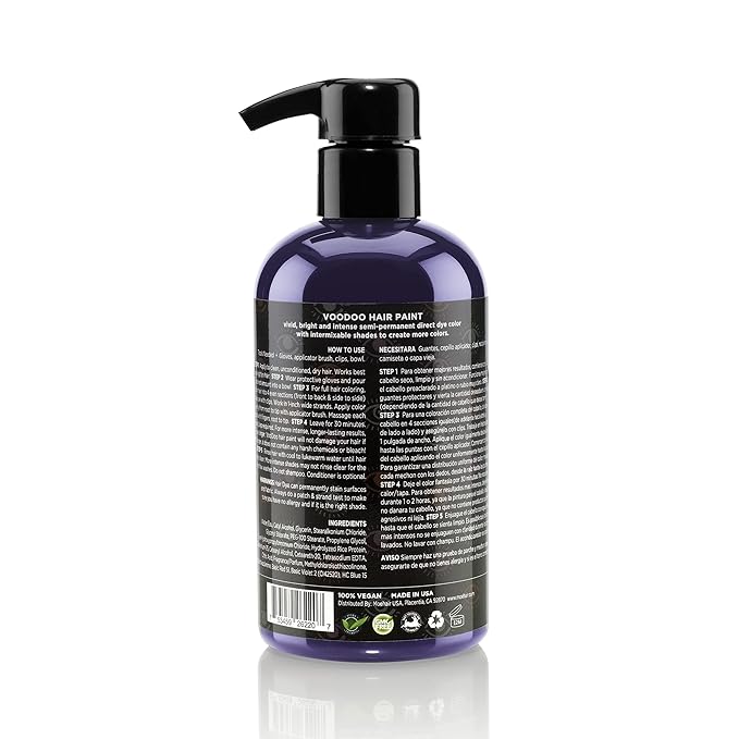 MOEHAIR VOODOO Purple Hair Paint (Aura), 8 Oz | Vegan & Cruelty-Free Purple Hair Dye | Ammonia, Sulfate & Paraben-Free | Vivid & Bright Intermixable Temporary Hair Color