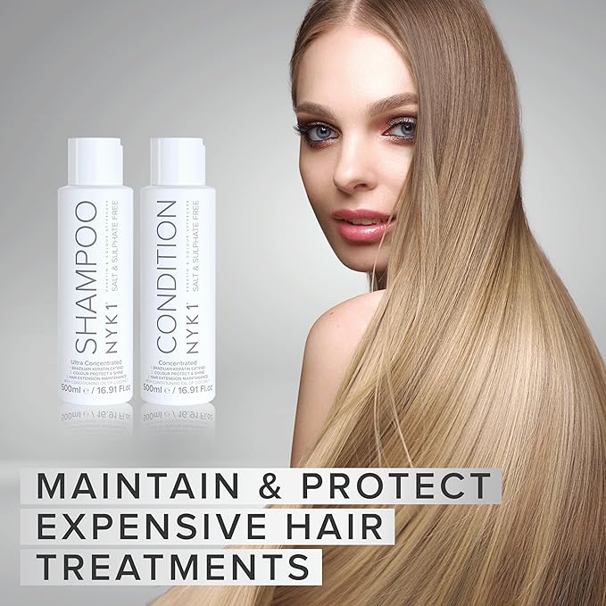 SALT SULFATE FREE CONDITIONER for Color Treated Hair (17 Fl Oz / 500ml) Best Hair Aftercare for Extensions (Unisex) Hair Color and Keratin Kit Treatment Straightening Damaged After Care Paraben Free