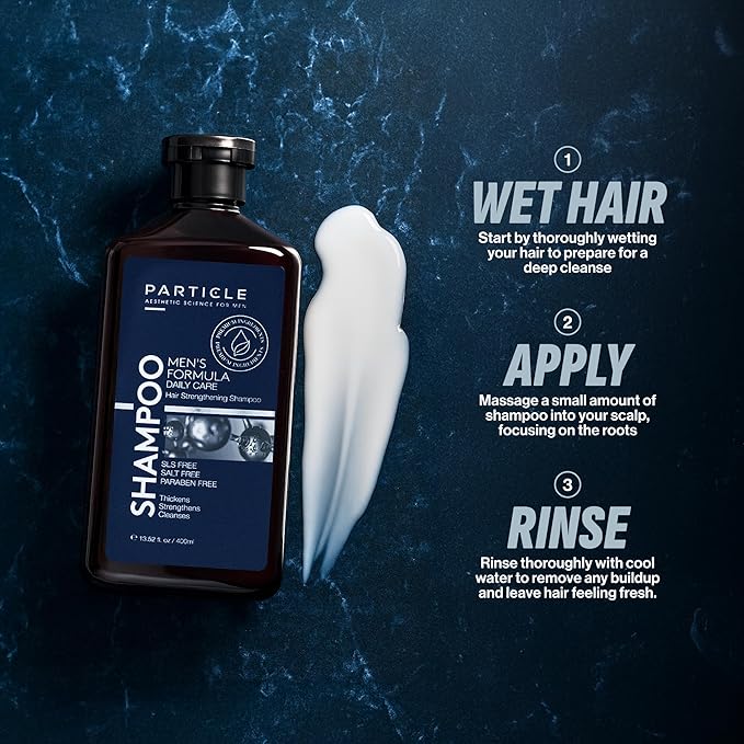 Particle Hair Growth Shampoo for Men (13.52 Oz) - for Thickening, Strengthening & Cleansing Hair - Sulfate Free & Paraben Free Hair Loss Shampoo for Men (2 Pack, 27.04 Oz)