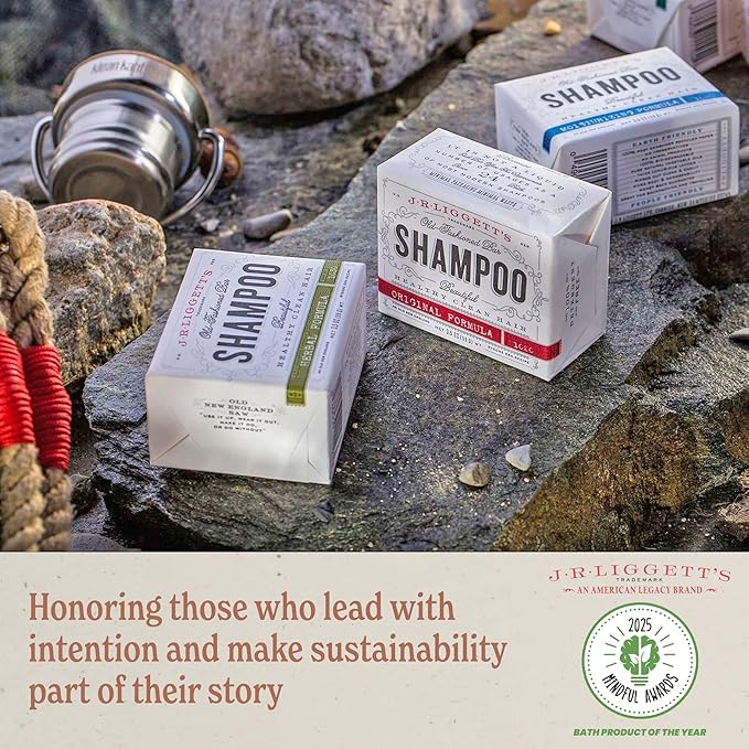 J·R·LIGGETT'S Shampoo Bars - Oils Including Tea Tree for Strong and Healthy Hair - Nourish with Antioxidants & Vitamins - Detergent and Sulfate-Free - Set of Three 3.5 Ounce Bars