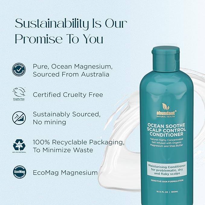 Ocean Soothe Scalp Control Conditioner with Highly Concentrated Magnesium Salt Infused with Shea Butter and Eucalyptus Oil to Moisturize Scalp and Nourish Hair Follicles, 300mL