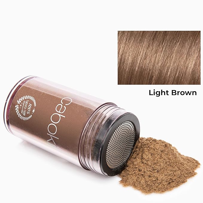 Caboki Hair Loss Concealer. Makes Thin Hair Look 10X Fuller Instantly. Eliminates Bald Spot and Thinning Hair (30G, 90-Day Supply). Light Brown