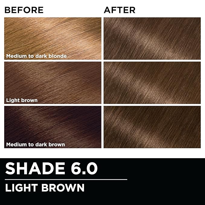 Garnier Hair Color Olia Ammonia-Free Brilliant Color Oil-Rich Permanent Hair Dye, 6.0 Light Brown, 1 Count (Packaging May Vary)